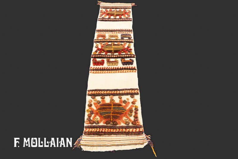 Kilim Persiano (a tessitura piatta) con parte rilievo Raro Bakhtiari Antico n°:20279030